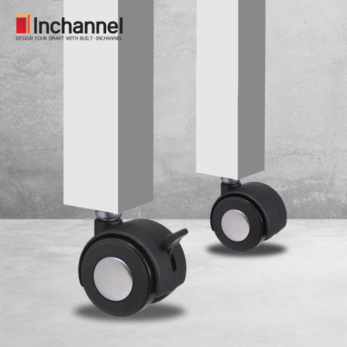 인채널 국산 다용도 크롬캡 캐스터 바퀴 책상부속 가구부속철물 개당 하중 75kg IFC-C601 IFC-C602