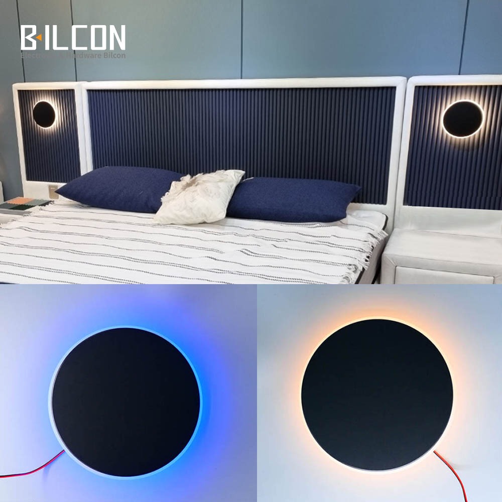 인채널 LED 침대 헤드 터치 투컬러 원형 간접등 벽조명 무드등 3단 밝기조절 INL20